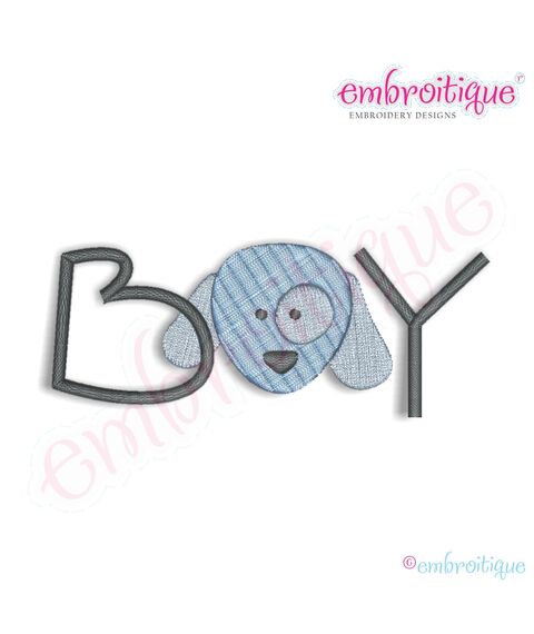 Baby Boy with Dog Word Art