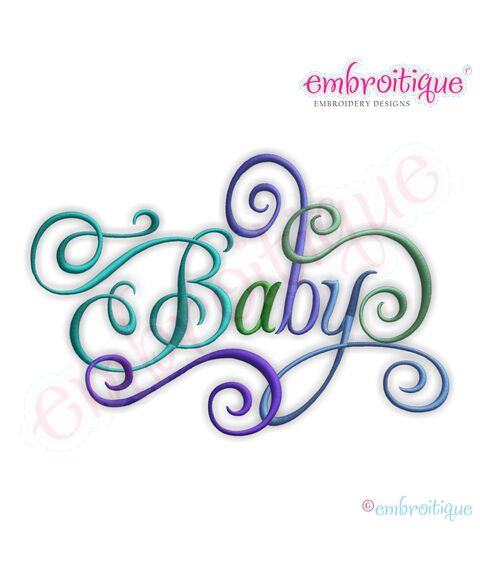 Baby Calligraphy Script Embroidery Design