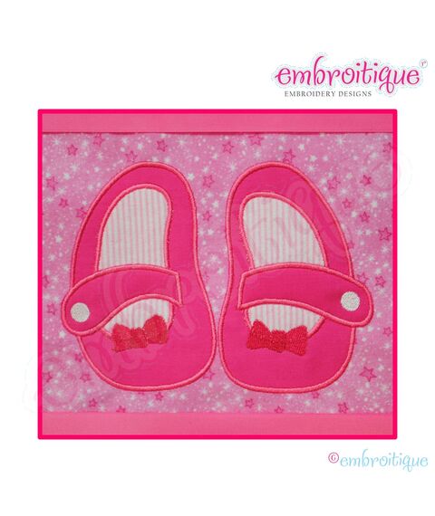 Baby Girl Shoes Applique - Large