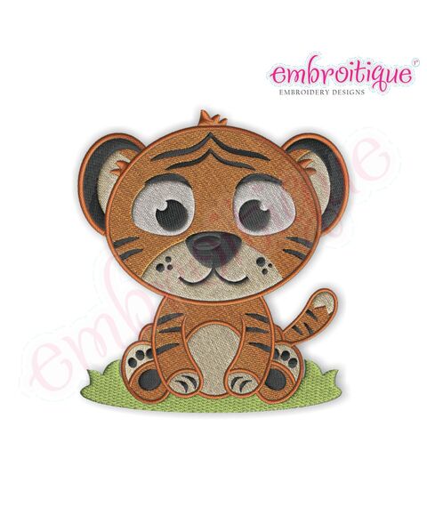 Baby Tiger Filled Embroidery Design