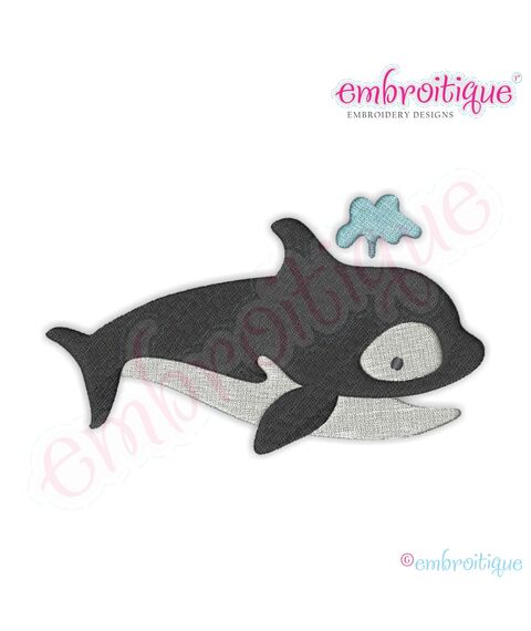 Baby Whale 1 Filled Embroidery Design