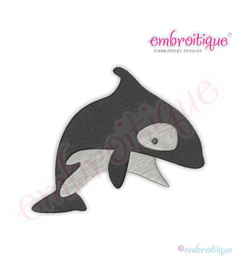 Baby Whale 2 Filled Embroidery Design