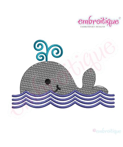 Baby Whale Embroidery Design