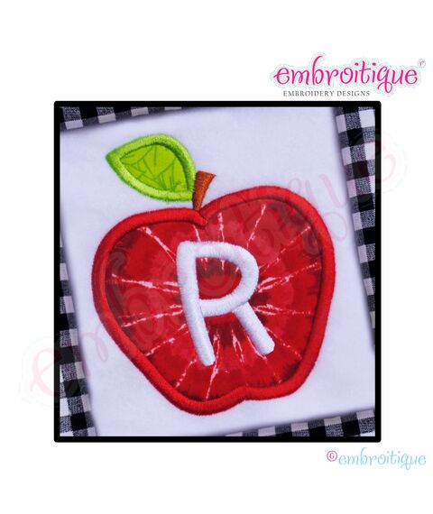 Back to School 3 Apple Monogram Frame and Single Applique, 2 image