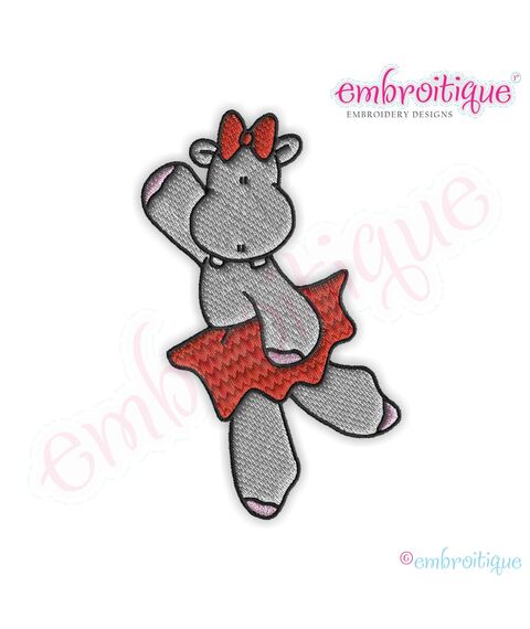 Ballet Hippos 3 Embroidery Design