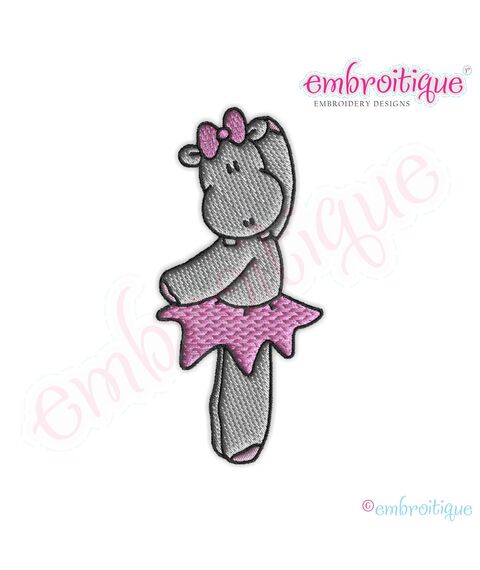 Ballet Hippos 1 Embroidery Design