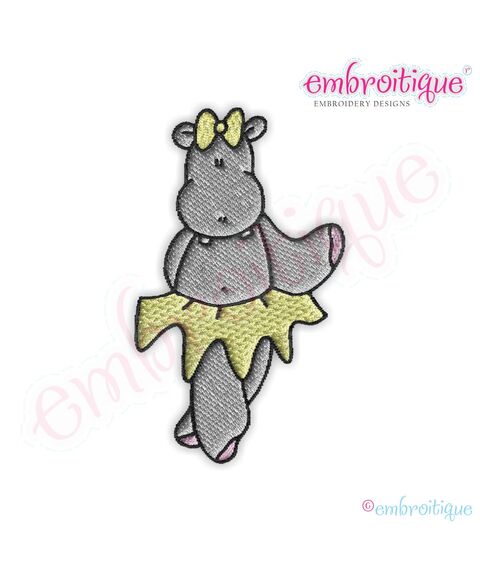 Ballet Hippos 2 Embroidery Design