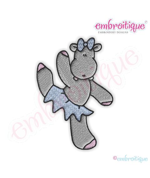 Ballet Hippos 5 Embroidery Design