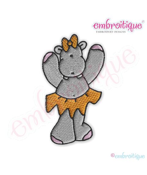 Ballet Hippos 7 Embroidery Design