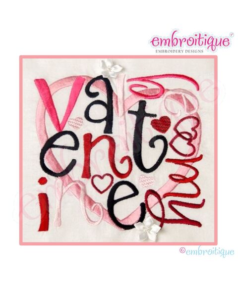 Be My Valentine Block Embroidery Design, 2 image