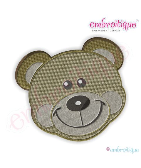 Animal Faces Bear Embroidery Design