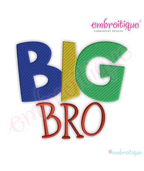 Big Bro Fill Stitch Embroidery Design