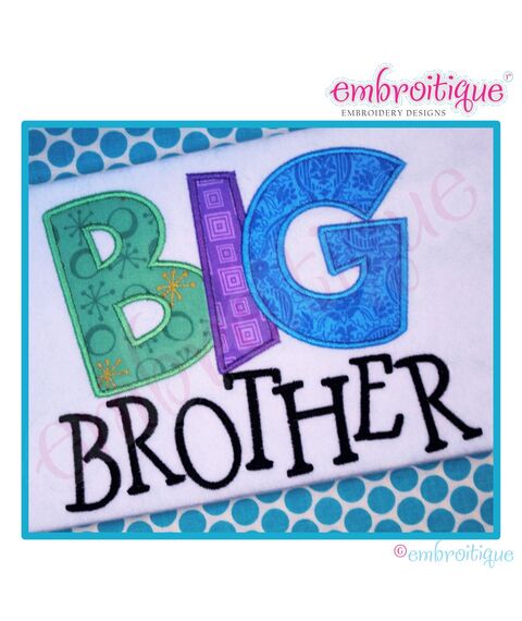 Big Brother Block Applique - Large