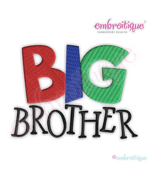 Big Brother Block Filled Embroidery Design