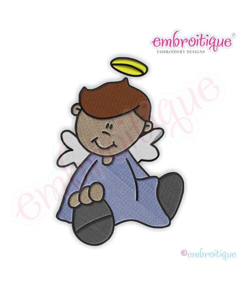 Boy Angels 1 Embroidery Design