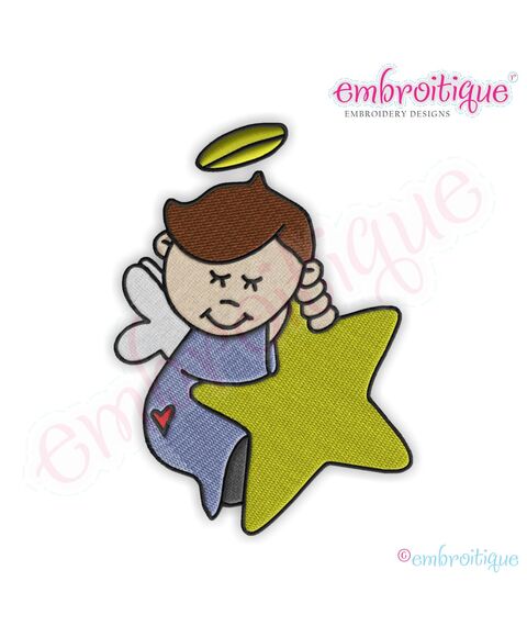 Boy Angels 2 Embroidery Design