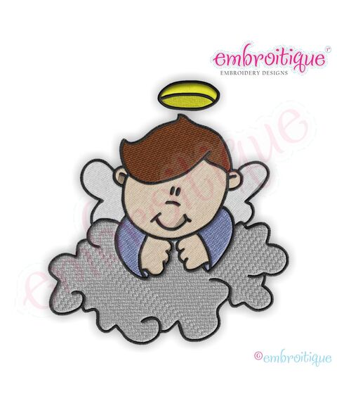 Boy Angels 3 Embroidery Design