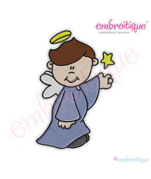 Boy Angels 4 Embroidery Design