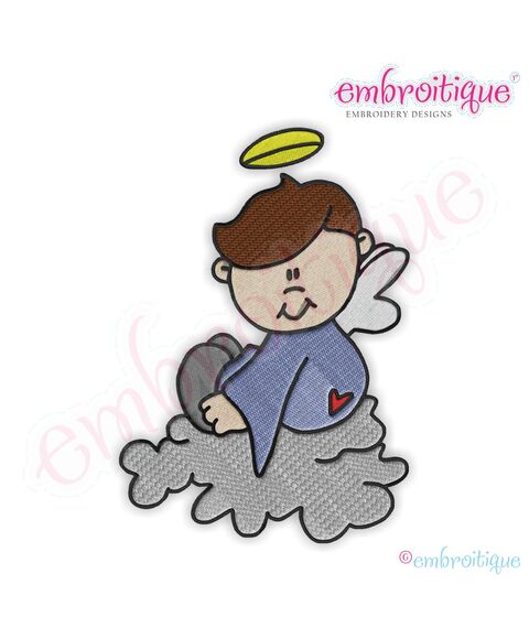 Boy Angels 6 Embroidery Design