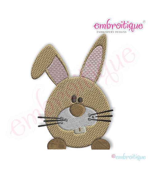 Brown Bunny Filled Embroidery Design