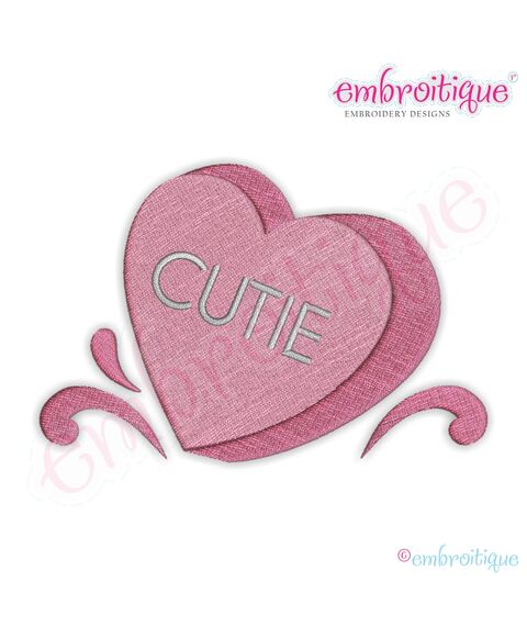 Candy Heart Cutie Filled Embroidery Design