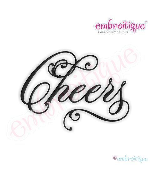 Cheers Script 1 Embroidery Design