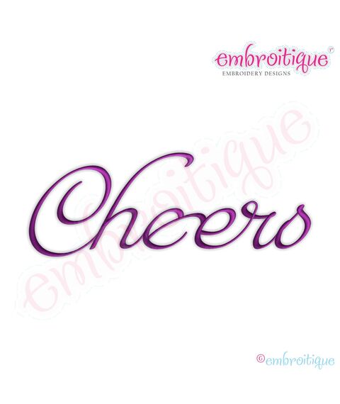 Cheers Script 2 Embroidery Design