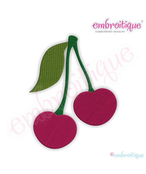 Cherries Filled Embroidery Design - Large