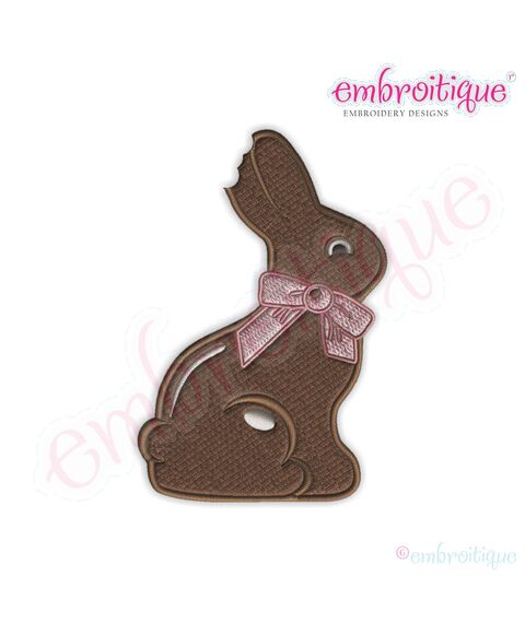 Chocolate Bunny Filled Embroidery Design