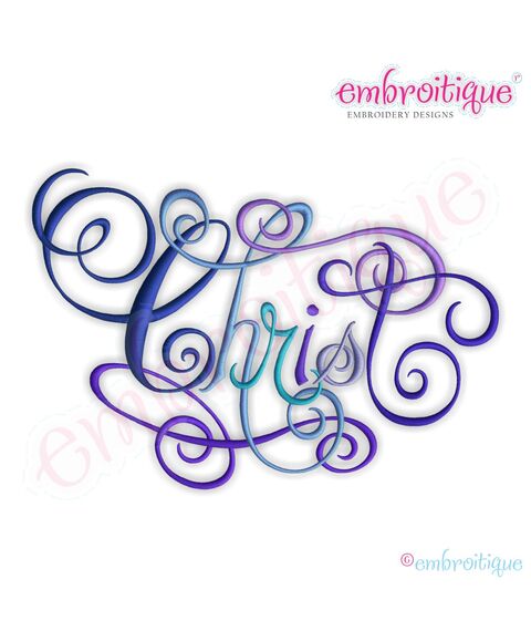 Christ Calligraphy Script Embroidery Design - Large