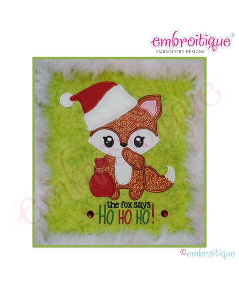 Christmas Fox Applique - Small, 2 image