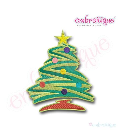 Christmas Tree 3 Filled Embroidery Design