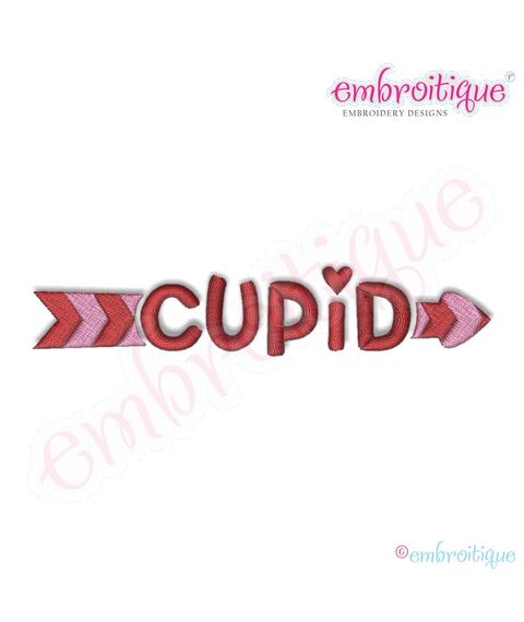 Cupid with Arrow Filled Embroidery Design