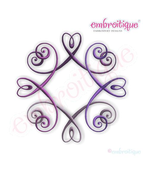 Curled Heart Font Frame