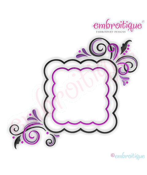 Curly Cloud Font Frame