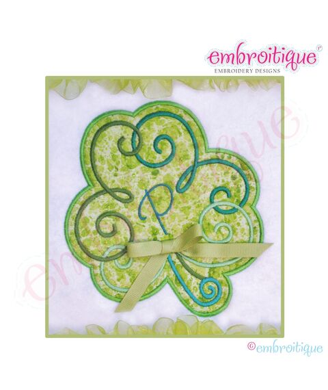 Curly Clover Shamrock Applique - Large