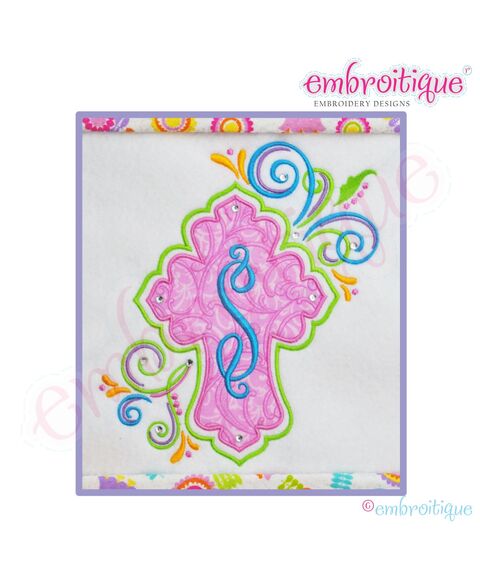 Curly Cross Applique - Small