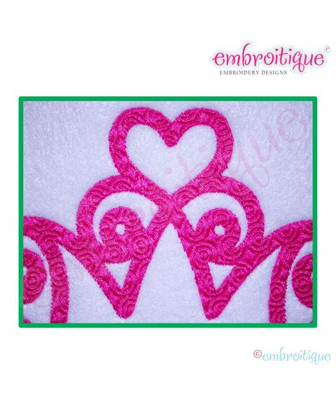 Curly Princess Crown Embroidery Design, 3 image