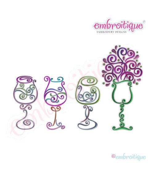 Curly Wine Glass 1-4 Set