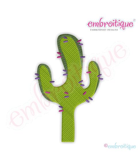 Cute Cactus Filled Embroidery Design