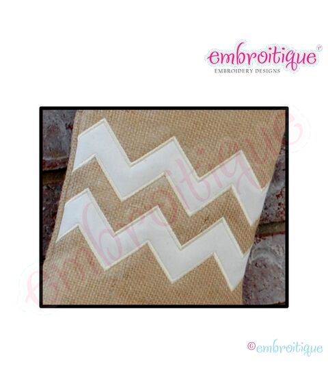 Double Chevron Applique - Satin and Raw Edge - 13 sizes