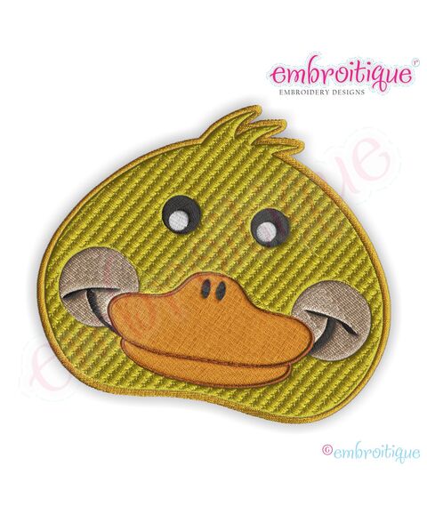 Animal Faces Duck Embroidery Design