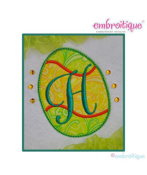 Easter Egg Applique Monogram 4x4 Hoop