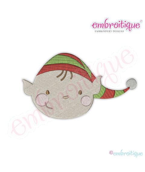 Elf Face Filled Embroidery Design