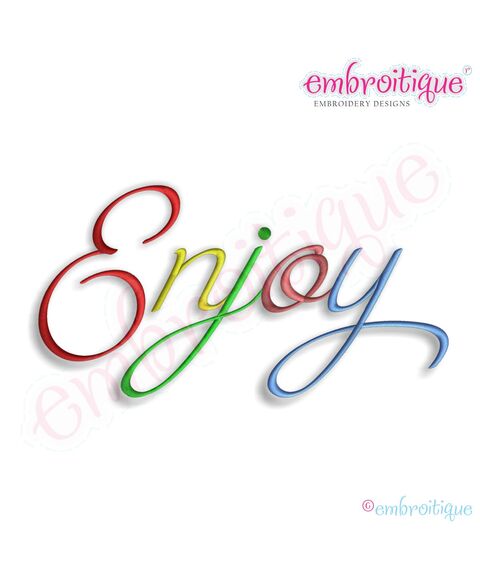Enjoy Script 2 Embroidery Design