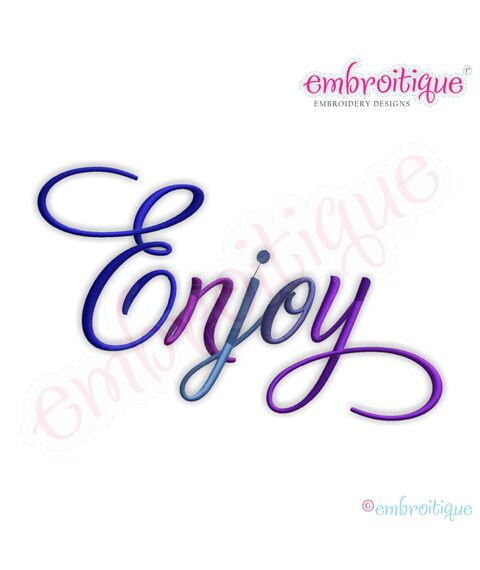 Enjoy Script 3 Embroidery Design