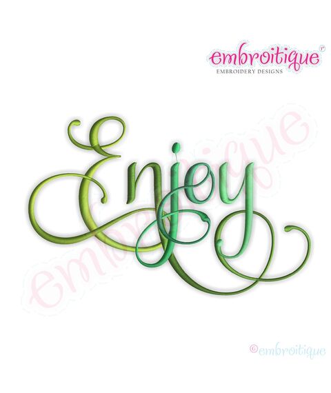 Enjoy Script 4 Embroidery Design