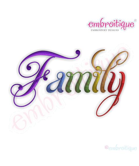 Family Script 5 Embroidery Design