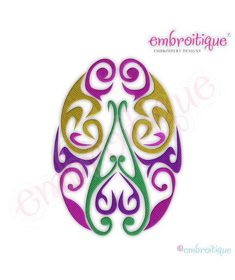 Fancy Easter Egg 1 Filled Embroidery Design