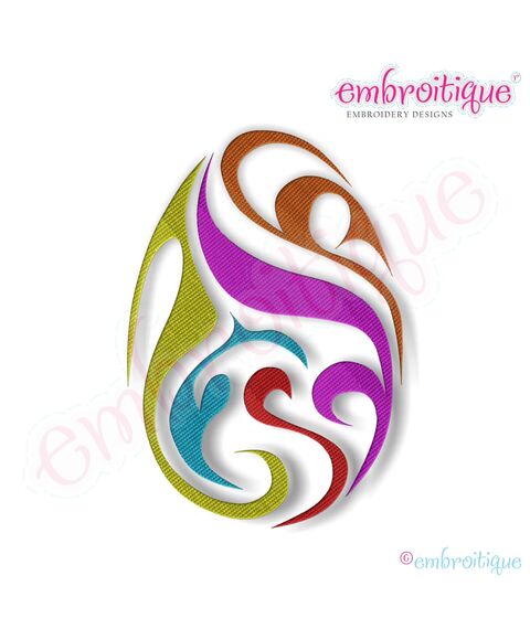 Fancy Easter Egg 10 Filled Embroidery Design